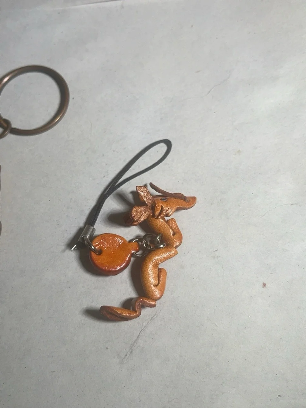 Taiwan Wooden Chinese Zodiac Horse Keychain & Dragon Cell Phone Charm Lot of 2